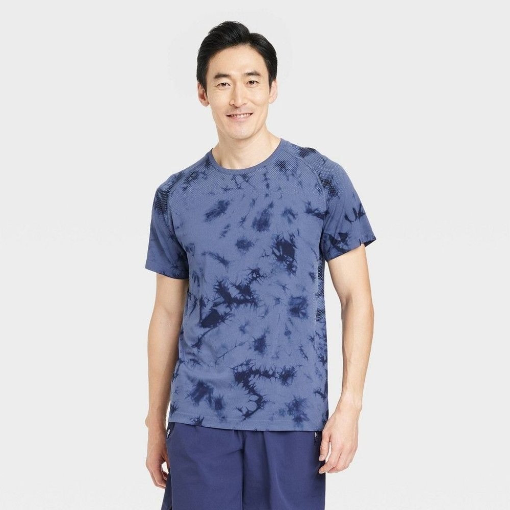 All in Motion Men's Short Sleeve Seamless T-Shirt, Blue, Size S,‎ NWT